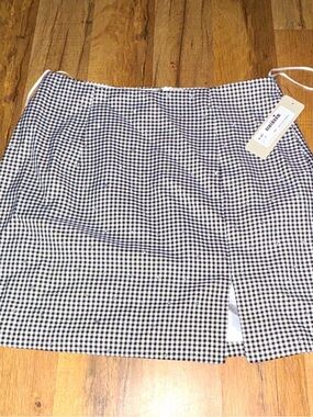 Gingham Mini Skirt - Black & White